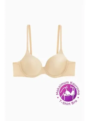 InStyle T-shirt Bra Dolgusuz Sabit Kalın Askı - Ten - 2531