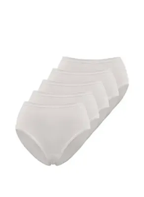 WestMark London 5’li Beyaz Pamuk Elastan Karışımı Midi Boy Kadın Slip OLIVIA MIDI