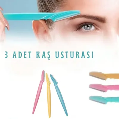 Tinkle Kaş Usturası 3'lü Set - Mükemmel Kaşlar İçin Hassas Ve Etkili Aracınız