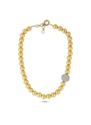 Selin Ecer Gold Disco Necklace 