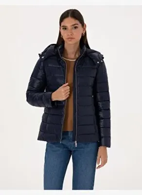 Pierre Cardin Kadın Lacivert Çıkarılabilir Kapüşonlu Mont 50314169 VR033