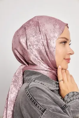 Scarf Gi Shine Jakar Şal - Gül Kurusu - Pudra -