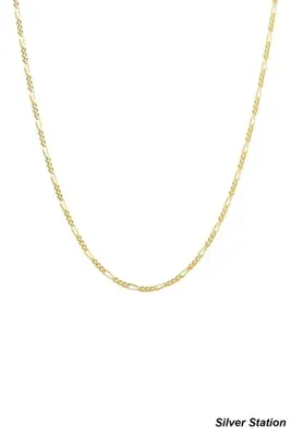 Silver Station Altın Renk 925 Ayar Gümüş Kolye - Figaro Kolye 40-45-50-55-60-75 cm