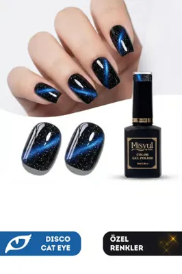 Misyul UV Led Kalıcı Oje Nail Art 15 ml Dynamic Disco Cat Eye Dc02