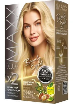 MAXX DELUXE Saç Boyası 9.0 Doğal Sarı Beauty Expert Set