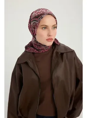Schaless Ebedi Saraylar - Pudra - Vierra Desenli Viskon Eşarp - Schaless