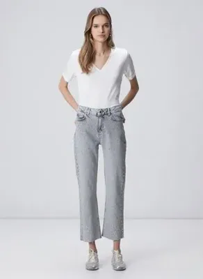 Network Açık Gri Kadın Pamuklu Denim Pantolon 1099006