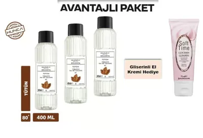 Hunca Tütün Kolonyası 400 ml 80 Derece – Otantik Tütün Esansı 3 ADET+ Gliserinli El kremi HEDİYE