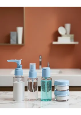 Astraltech Kompakt 5'li Seyahat Banyo Şişe Takımı Çantalı
