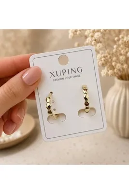ATELİER GİZEM Xuping kararmaz 14k gold çelik halka küpe