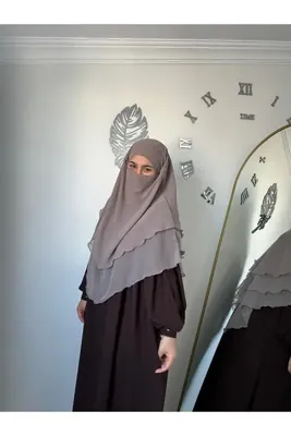 yusracollectionn Tesettür 3 Katlı Şifon Sufle Hazır Peçeli
