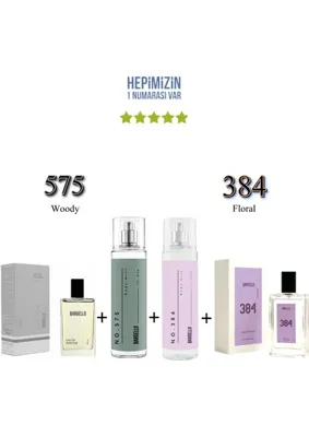Bargello 575 + 384 Erkek/kadın Parfüm Edp 50 ml Woody/floral + No: 575 + No: 384 Erkek/kadın Body Mist Edt 210 ml Woody/floral -MNMS575384BMSET