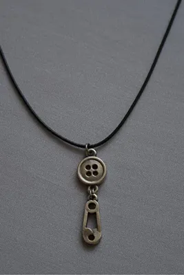 NO BRAND Düğme çengelli iğne tasarım y2k grunge pinterest gotik alternatif kolye