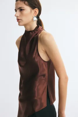 H&M Asimetrik Saten Üst