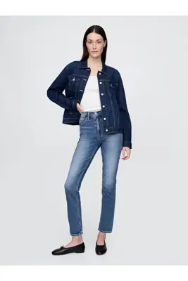 GAP Kadın Mavi High Rise Cigarette Washwell™ Jean Pantolon