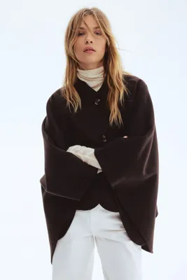 H&M Yün Karışımlı Pelerin Ceket