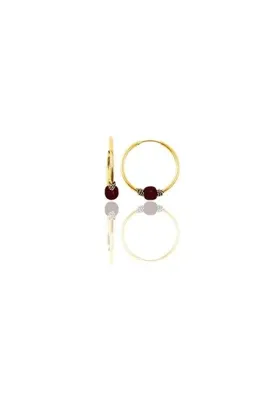 Söğütlü Silver Gümüş Altın Yaldızlı 14 Mm Mercan Renkli Halka Küpe Sgtl11273gold