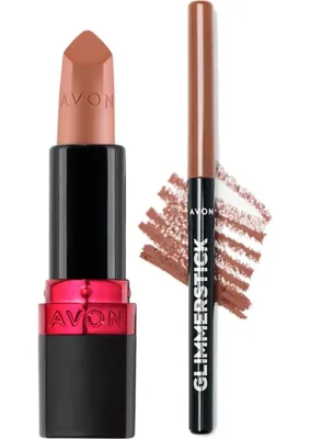 Esplendor Avon Ultra Mat Ruj Pink Passion ve Glimmerstick Dudak Kalemi Pink Cashmere Paketi