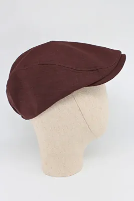 Belifanti Collection Yazlık Keten London Şapka Kasket Bordo