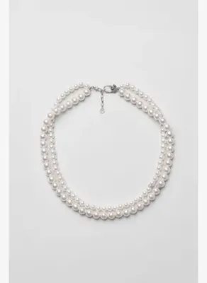 So Chic Ivory 18 Ayar Beyaz Altın Kaplama 43 Cm Gümüş İnci Kolye