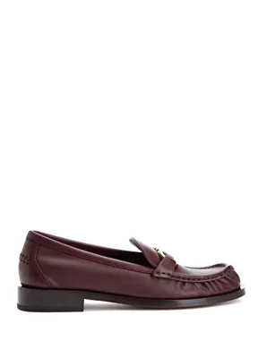 Ferragamo Maryan Bordo Logolu Kadın Deri Loafer