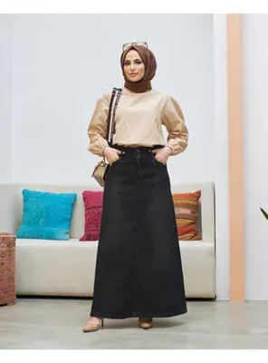 Neways 2267-Denim Etek Siyah