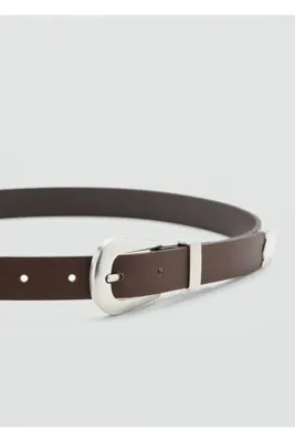 MANGO Woman Metal detaylı deri kemer