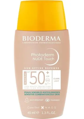 Şanal Bioderma Photoderm Nude Touch SPF50+ Light Karma Yağlı Ciltler Kapatıcı Etkili Çok Yüksek Korumalı Renkli Güneş Kremi 40 ml