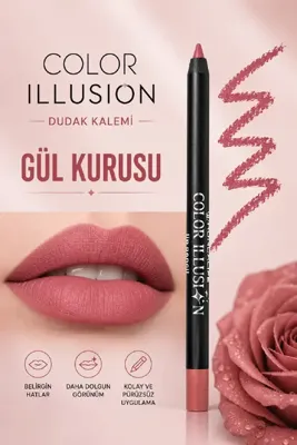 Huncalife Color Illusion Dudak Kalemi - Gül Kurusu - 8690973719225
