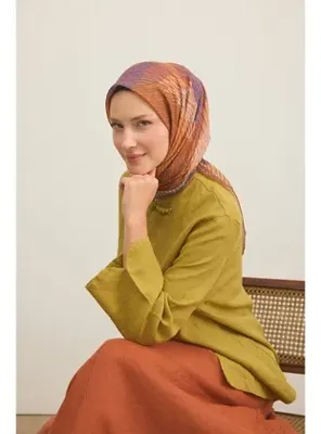 Silk Home Soft Eşarp Eskiz Turuncu
