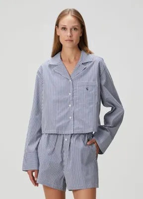 Polo Ralph Lauren-Lingerie Lacivert Çizgili Pijama Takımı