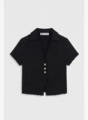 BSL Polo Yakalı Dokulu Bluz