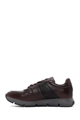 Derimod Erkek Kahverengi Deri Casual Sneaker