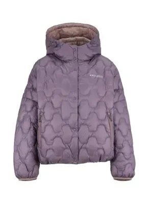 Discovery Expedition D6WL-MNT3528 Lila Kadın Kapüşonlu Kapitone Geniş Fit Spor Mont