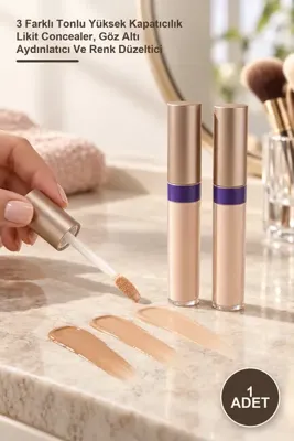 Yenilig 3 Adet Likit Göz Altı Kapatıcı Seti – 3 Farklı Tonlu Yüksek Kapatıcılık Likit Concealer, Göz Altı Aydınlatıcı Ve Renk Düzeltici