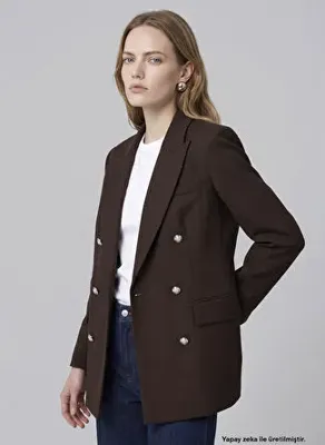 Network CK-1313 Koyu Kahve Kadın Regular Fit Ceket