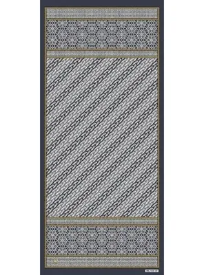 19v69 ITALIA Çiçekli Desen Venezia Seri Şal Askısı ile Birlikte 90X200 cm Siyah Gri