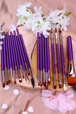 MAQYA Cosmetics 20'li Yumuşak Fırçalı Makyaj Fırça Seti Mor Renk( H-mt-1448)