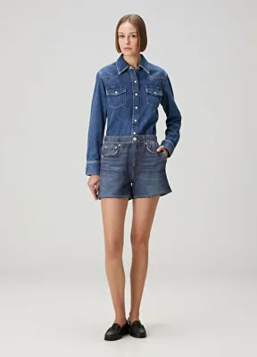 Rag&Bone Koyu Mavi Denim Şort