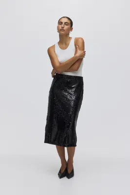 H&M Pullu Midi Etek