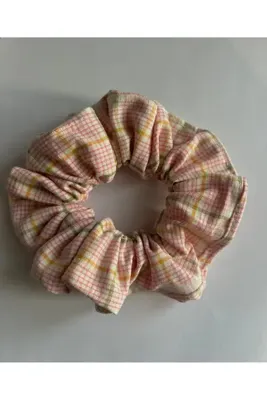 Genel Markalar Scrunchie toka lastik pembe el yapımı