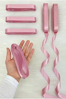 ZEYMERADE Pudra Saten Kurdele 2 Cm 10 Metre, Bohça Çeyiz Nikah Kına Sünnet Söz Doğum Günü Parti Hediye Süsleme