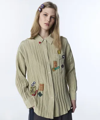 Twist KIRIŞIK EFEKTLİ VE PATCH Lİ GÖMLEK