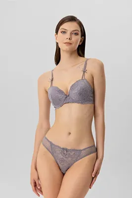 Pierre Cardin Kadın 4030 Madrid Balenli Desteksiz Dantelli Sütyen Takım