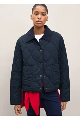 Mango Teen Kadife detaylı kapitone ceket