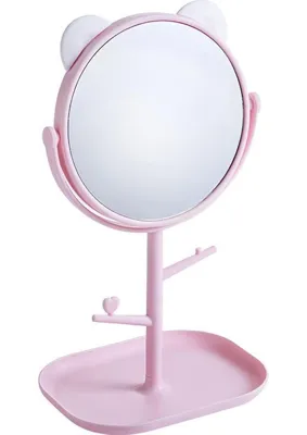 Str Store Masa Üstü Pembe Panda Tasarım Plastik Takı Stand Masa Aynası CIN716