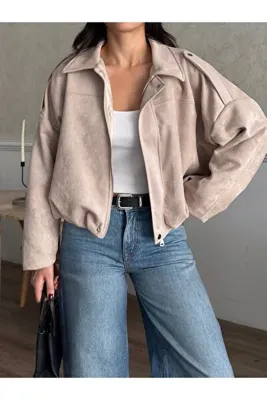 Ekim Store Oversize Bomber Süet Ceket