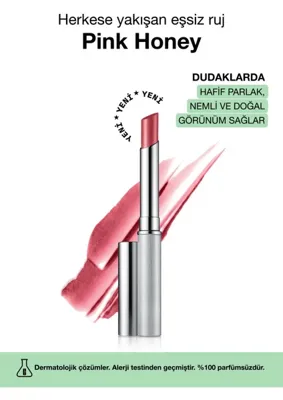 Clinique Almost Lipstick Ruj - Pink Honey 1.9g | Hafif Parlak, Nemli ve Doğal Görünüm
