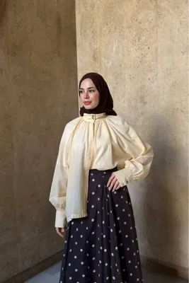 fayaboutique.com Butteryellow İnce Keten Via Gömlek