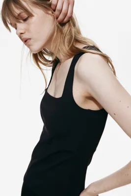 H&M Kare Yakalı Jarse Üst